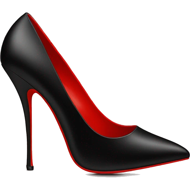 Valentina Black high heels with red bottom emoji