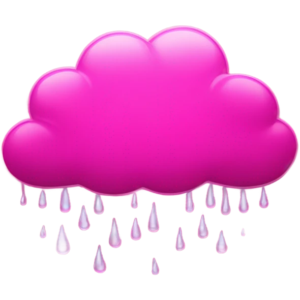 Hot pink cloud with rain  emoji