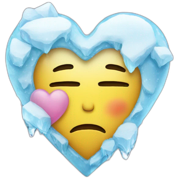 Sad heart ice  emoji