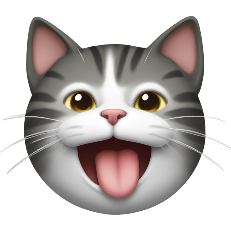 Cat licking itself emoji