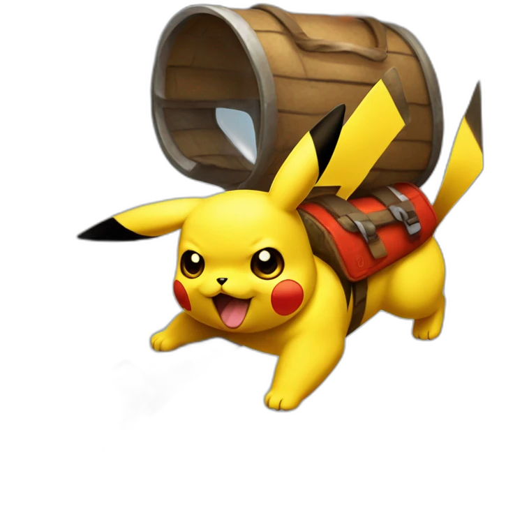 pikachu avec un chien lance flame emoji