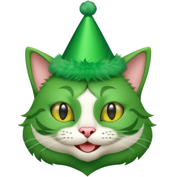 green cat full boy  with party hats emoji