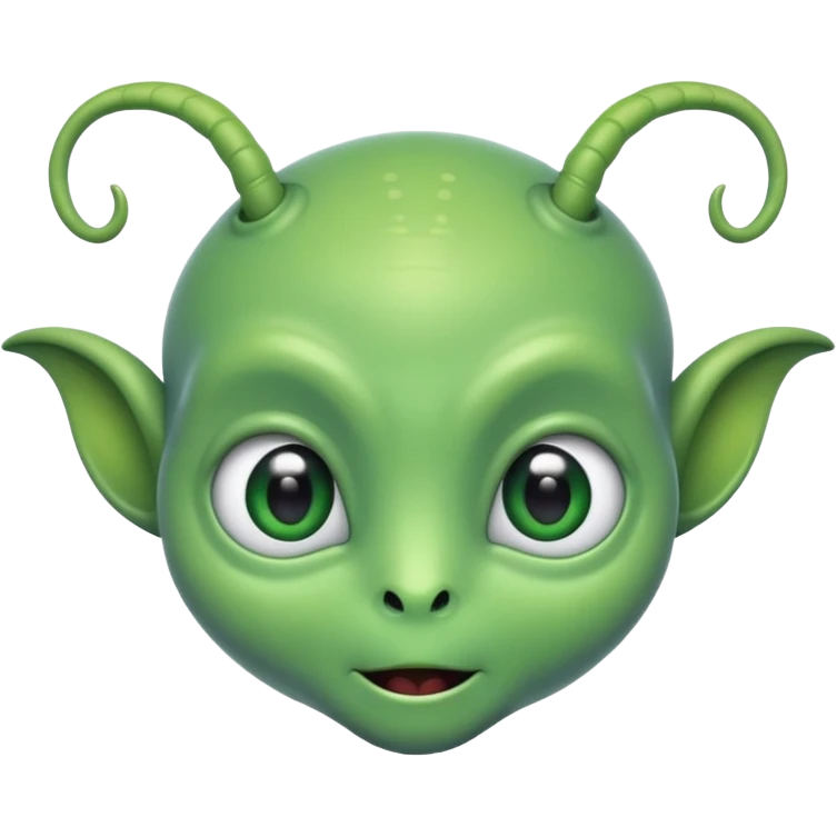 The face of a cute alien with two antennae and two eyes emoji