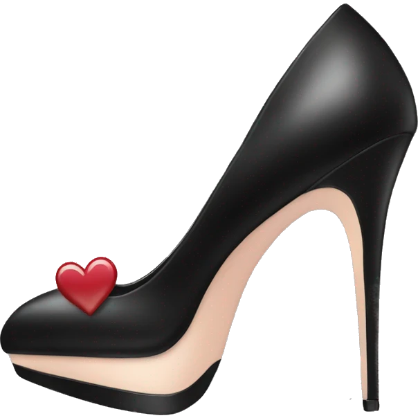 black High heels and heart emoji