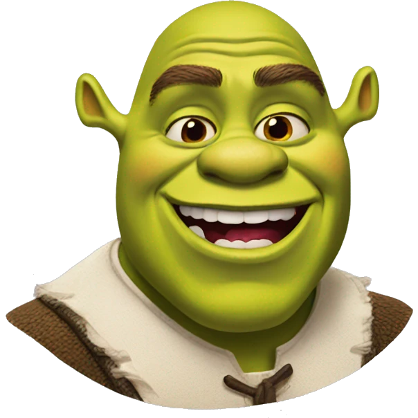 Shrek with lipstick emoji