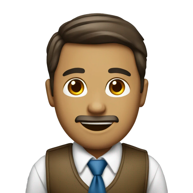 chico con chaleco emergencia y corbata emoji