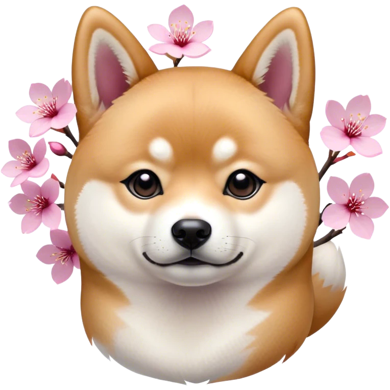 shiba with sakura emoji