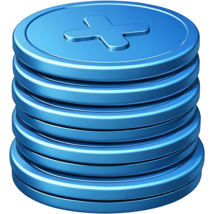 stack of blue coins emoji