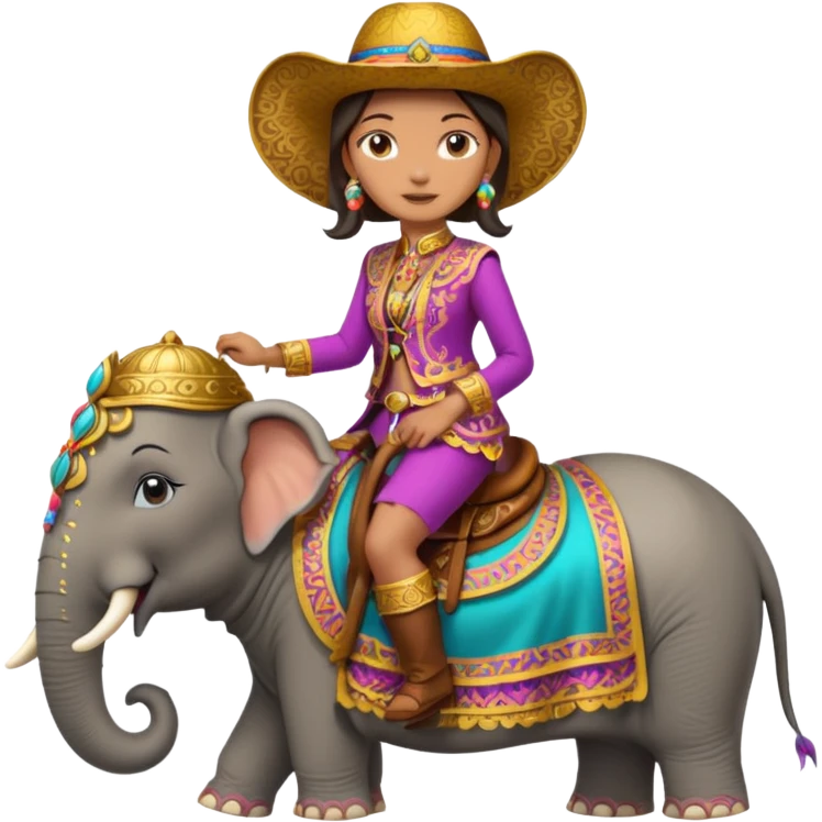 lady Rider on elephant emoji
