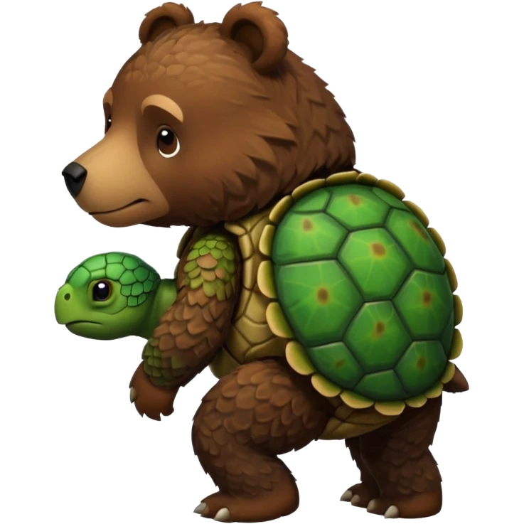 Sad bear with a turtle shell on his back emoji
