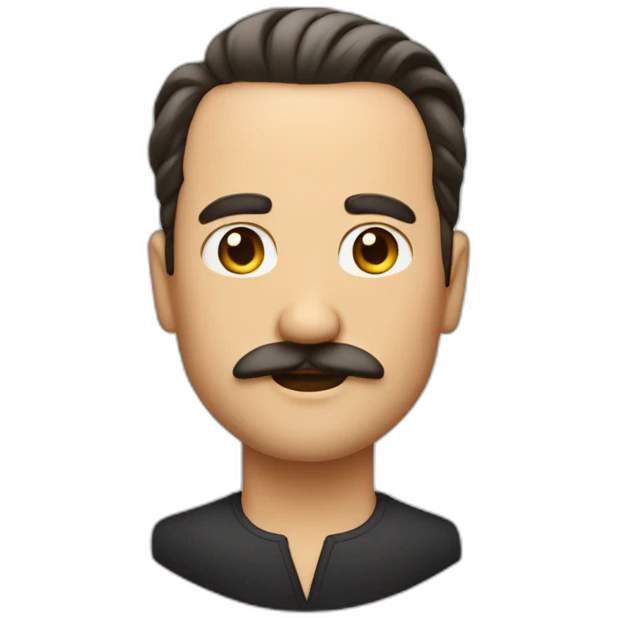 Middle aged man moustache and slicked back hair emoji