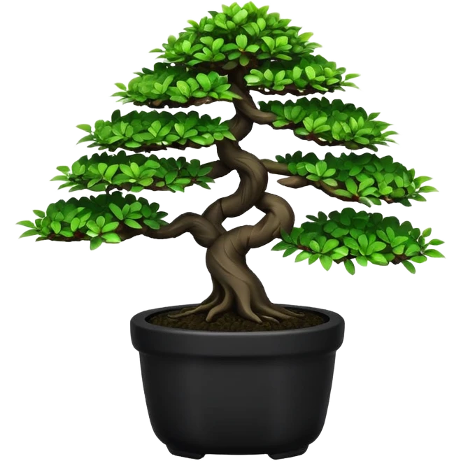 Bonsai Tree – Miniature tree in small pot, trimmed carefully, black pot emoji