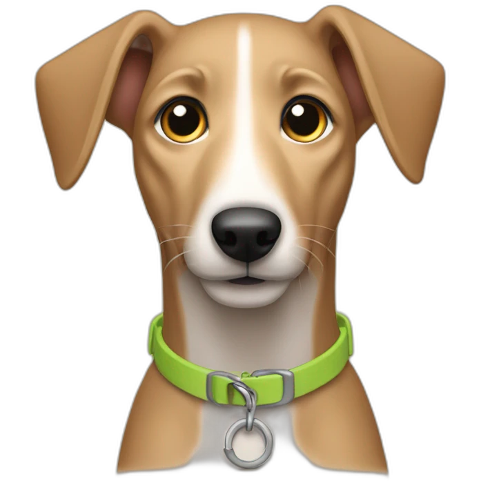 tan lurcher puppy dog with collar emoji