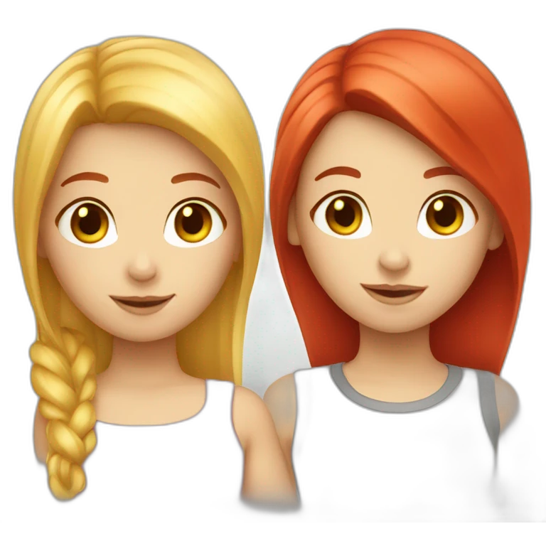 a blonde girl and a red-haired girl emoji