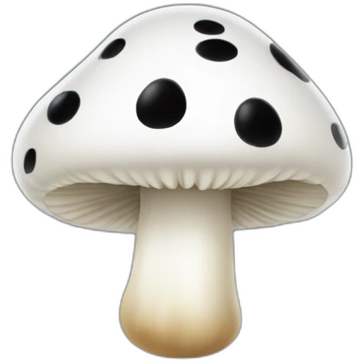 white mushroom with black dots emoji