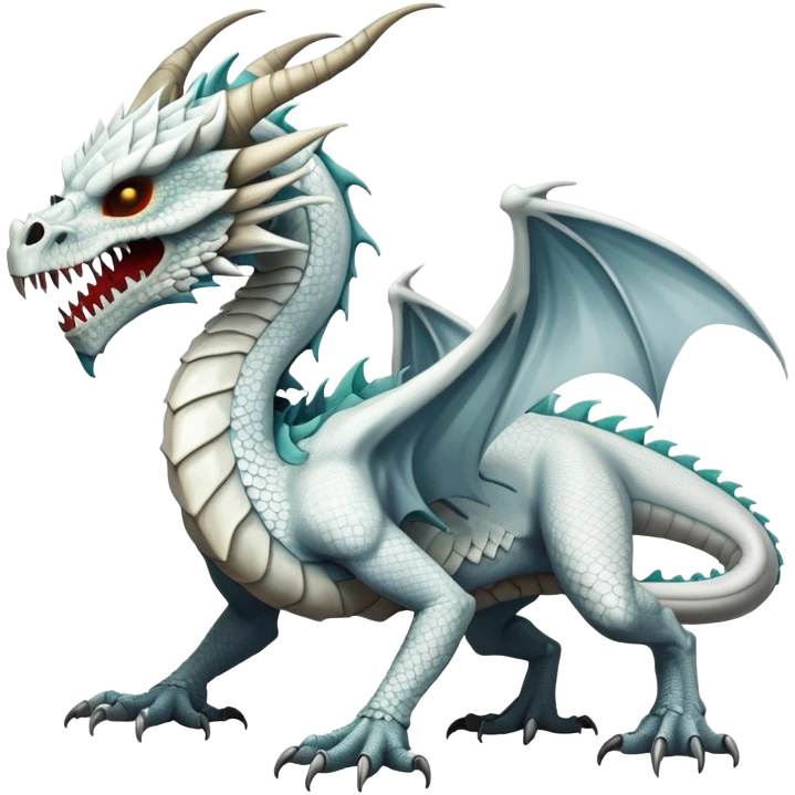 Dragon with a white dragon-cadaver-skull-mask (full body) emoji