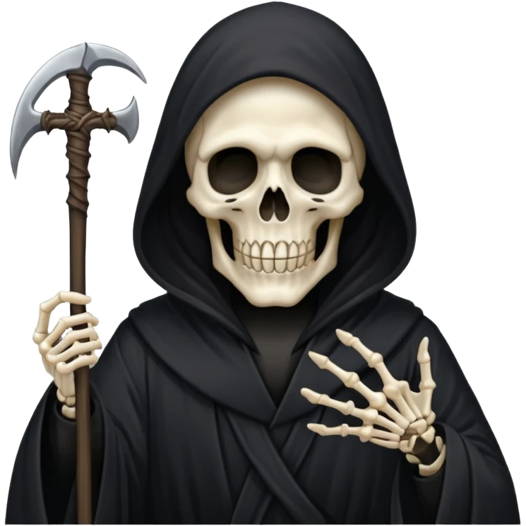 grim reaper not his face him in his black robe that cover his face  emoji
