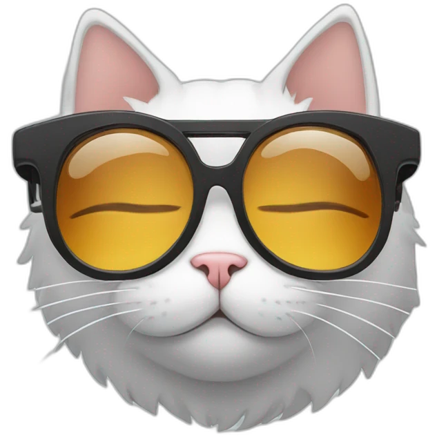 Cat sleeping with sunglass emoji
