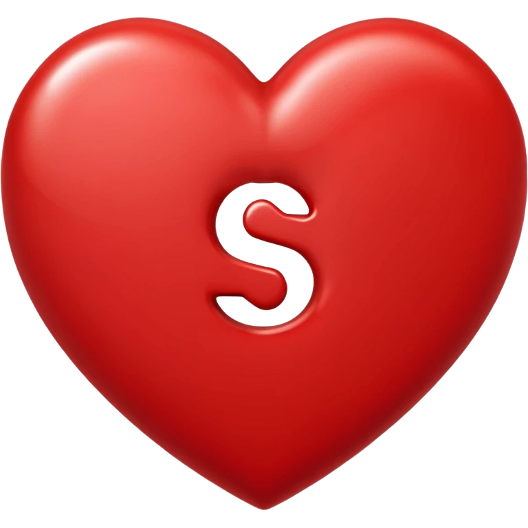 Love heart in red color and center s letter only emoji