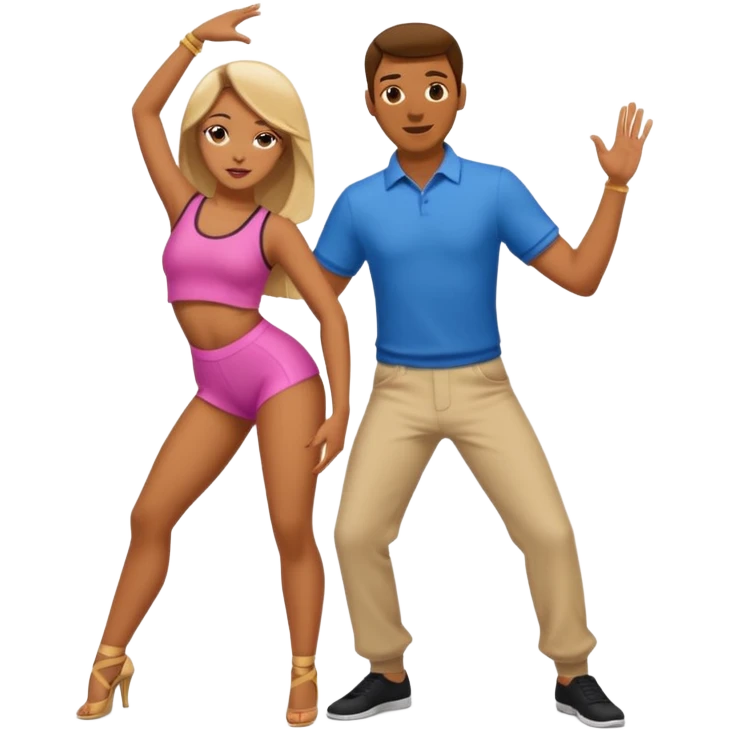 Couple dancing with girl in front twerking emoji