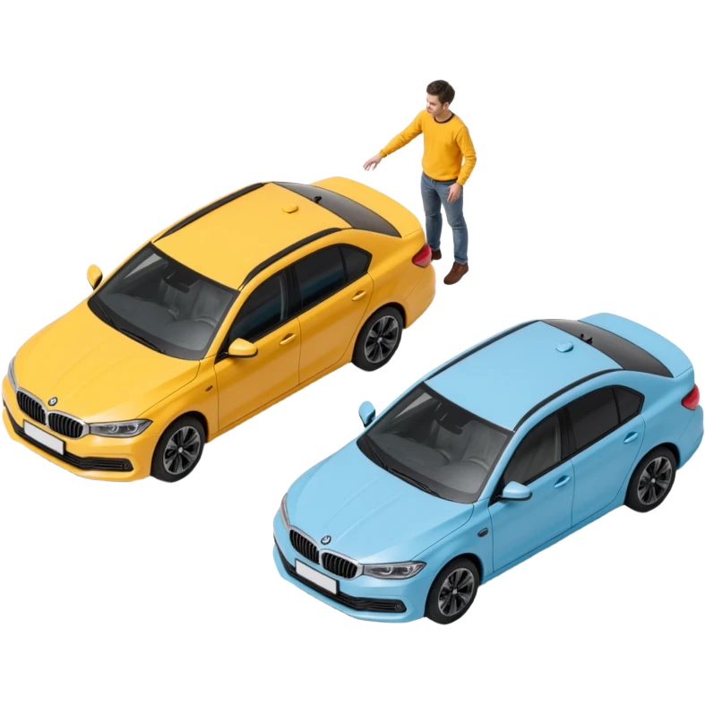 person Comparing two cars emoji