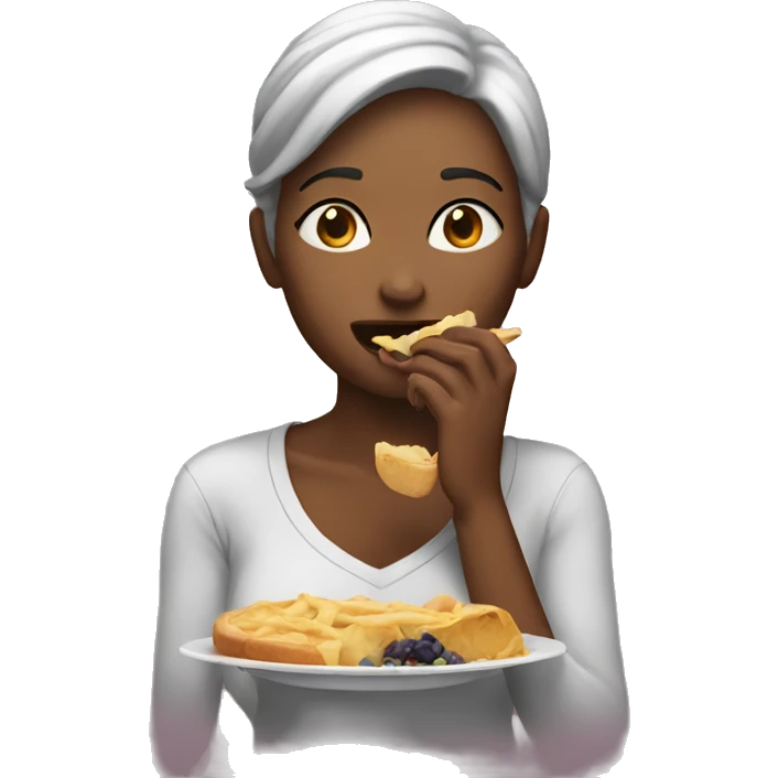 woman is eating emoji
