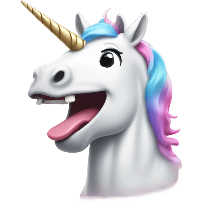 Unicorn with a tongue ￼ emoji