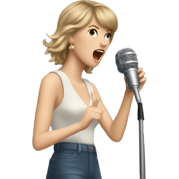 taylor swift singing into a microphone  emoji