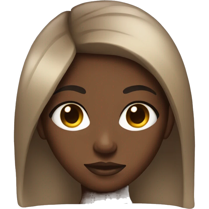 Black girl with slick hair and almond eyes  emoji