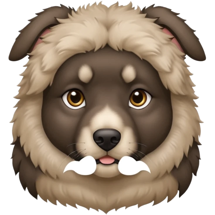A dark-colored Caucasian Shepherd puppy with cropped ears emoji