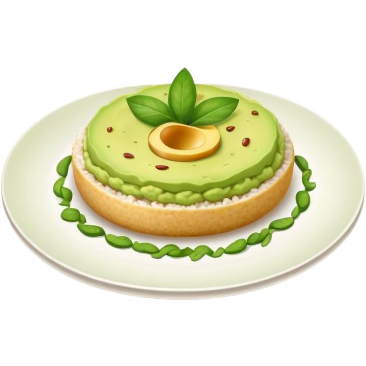 Mashed avocado on rice cake emoji