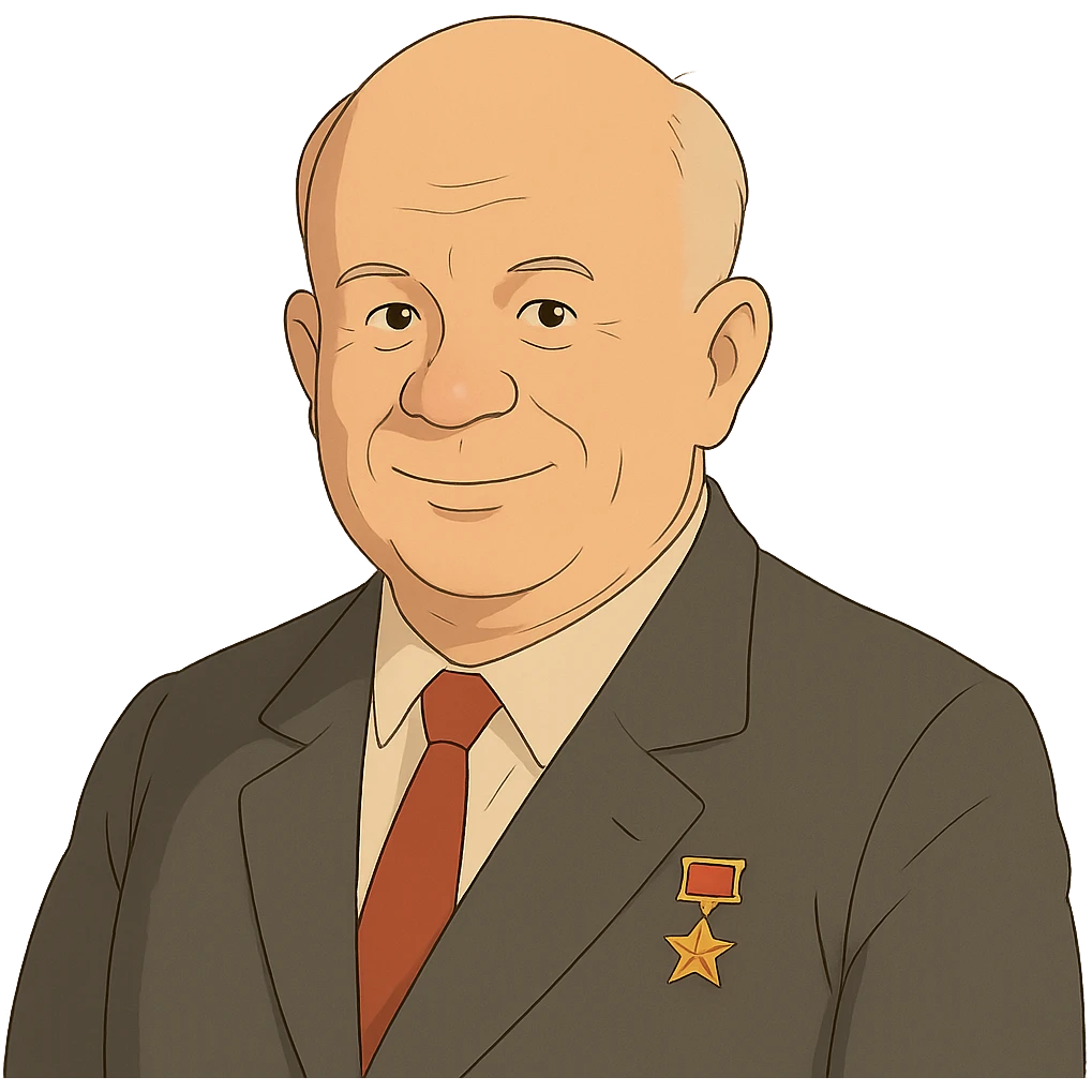 ghibli style portrait of Nikita Khrushchev emoji