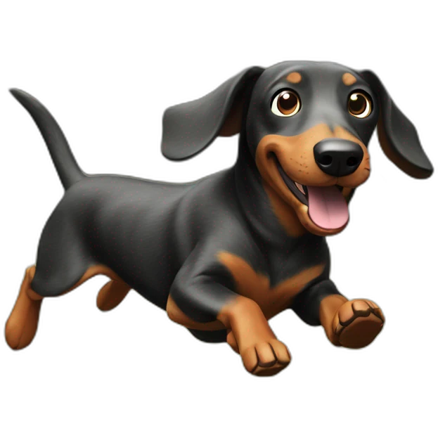 Sausage dog running emoji