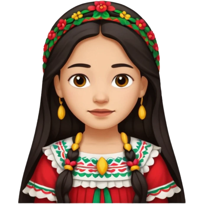 Mexican girl with very sad smile emoji