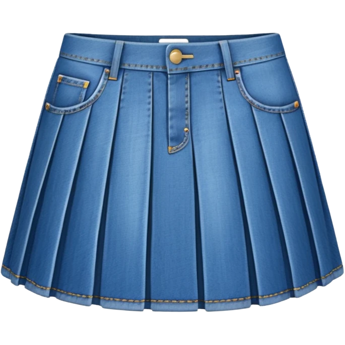 Pleated denim mini skirt emoji