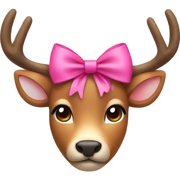Deer with a pink bow emoji