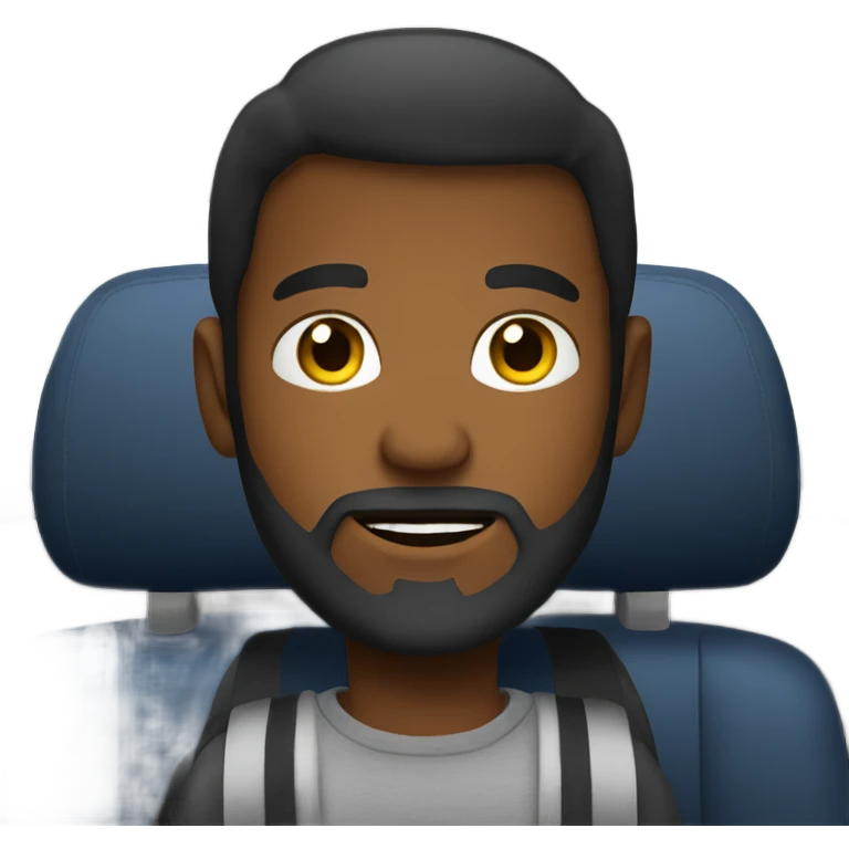 bearded boy in car interior emoji
