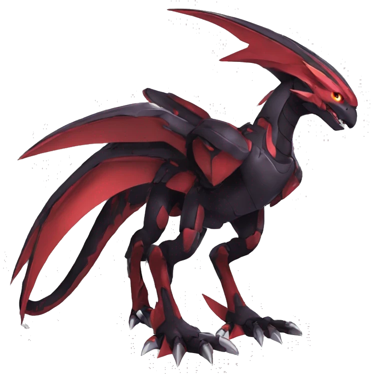  Cool Edgy Black Red Digimon-Fakemon-Raptor-Genesect-Dragon full body emoji