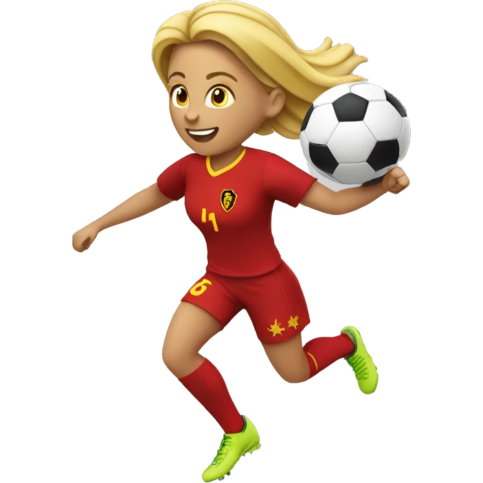 Belgian female soccer player jumping emoji
