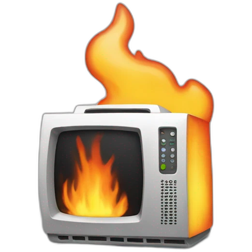 burning computer emoji