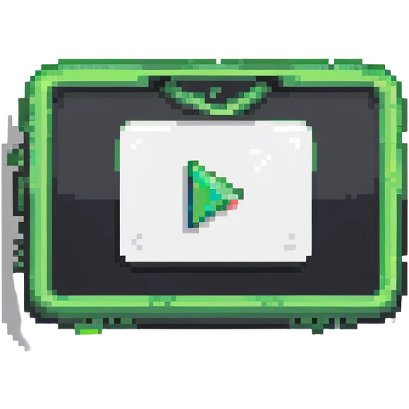 YouTube logo green rectangle with white play button emoji