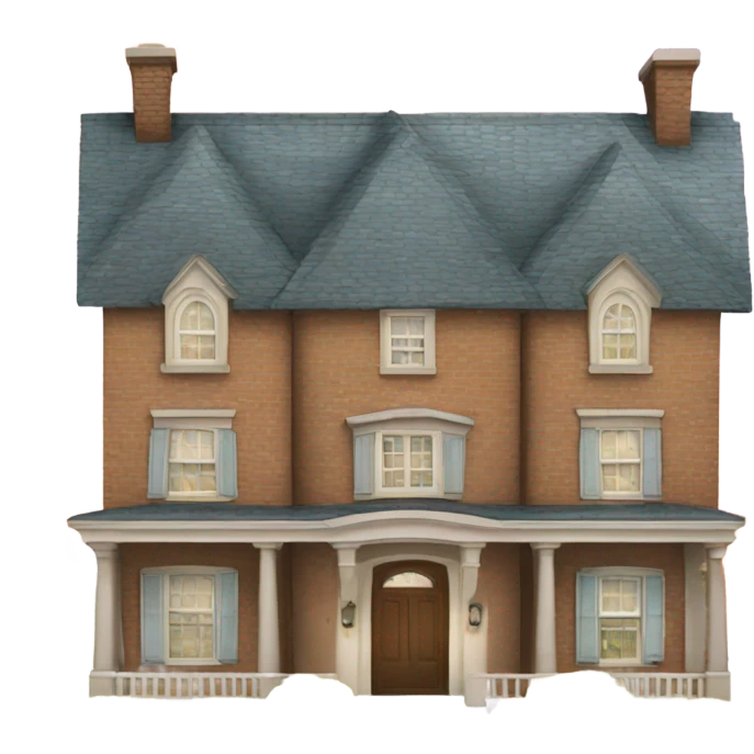 A large house with mail on the roof emoji