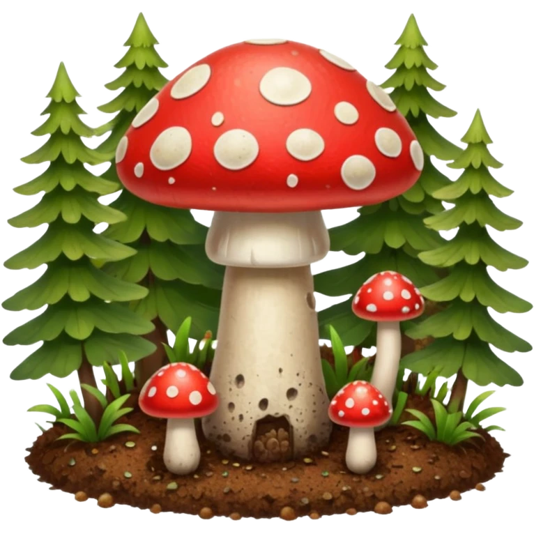 red magic mushroom wiht dirt emoji