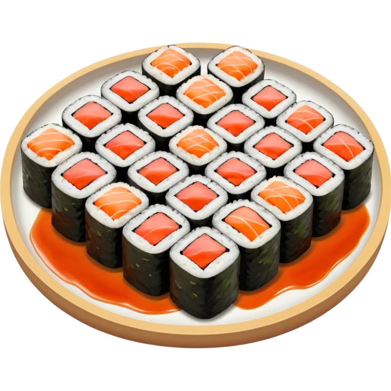 Sushi rolls with sauce restaurant style  emoji
