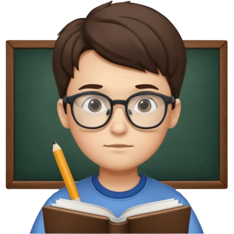 boy focused on studying emoji
