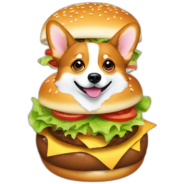 corgi in a burger emoji