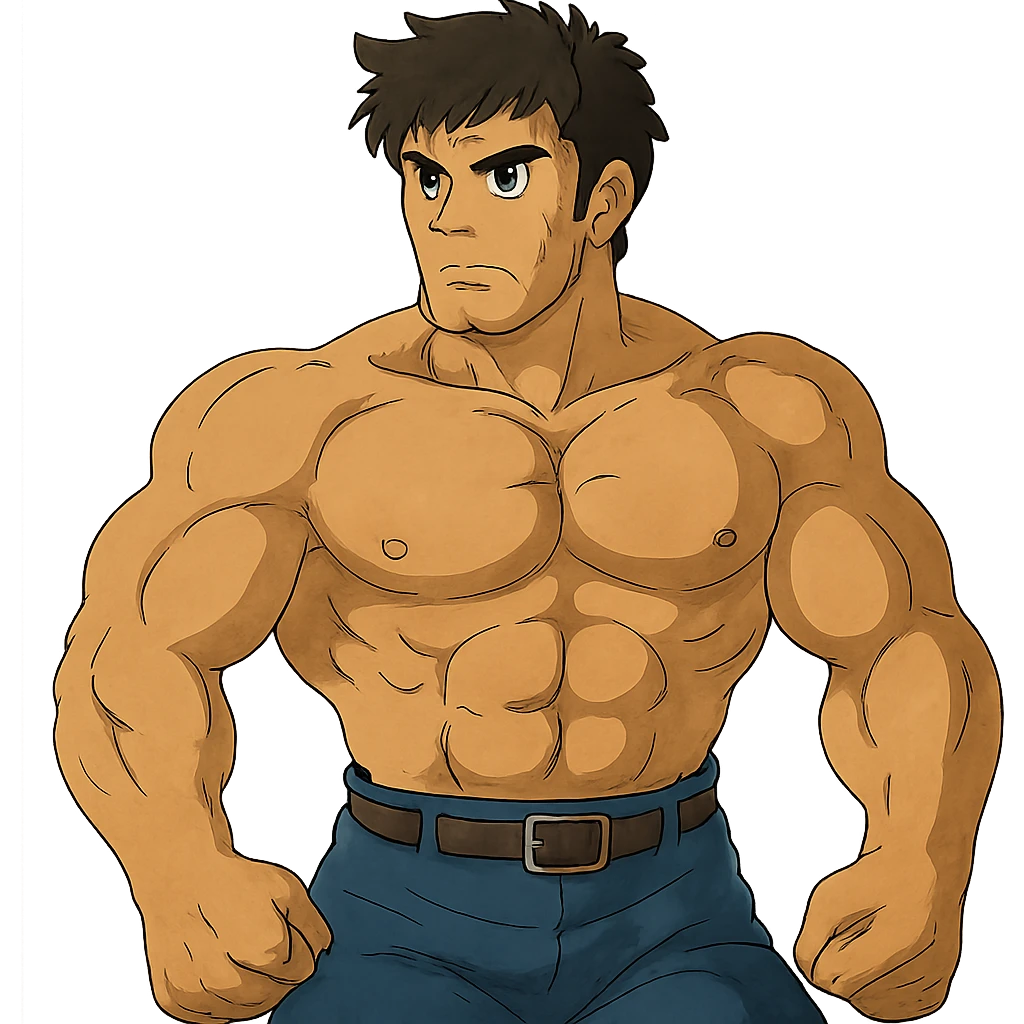 muscle ghibli style emoji