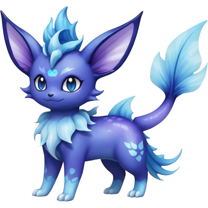 Nebulae Noibat-Vaporeon-Meowstic-Fakémon-hybrid-creature (full body)  emoji