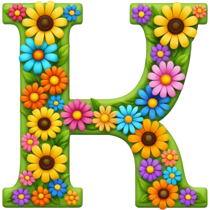 The letter L made out of flowers emoji