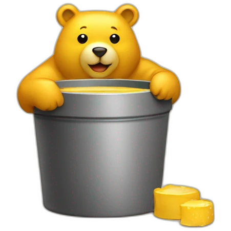 Ours jaune qui a un pot de miel emoji